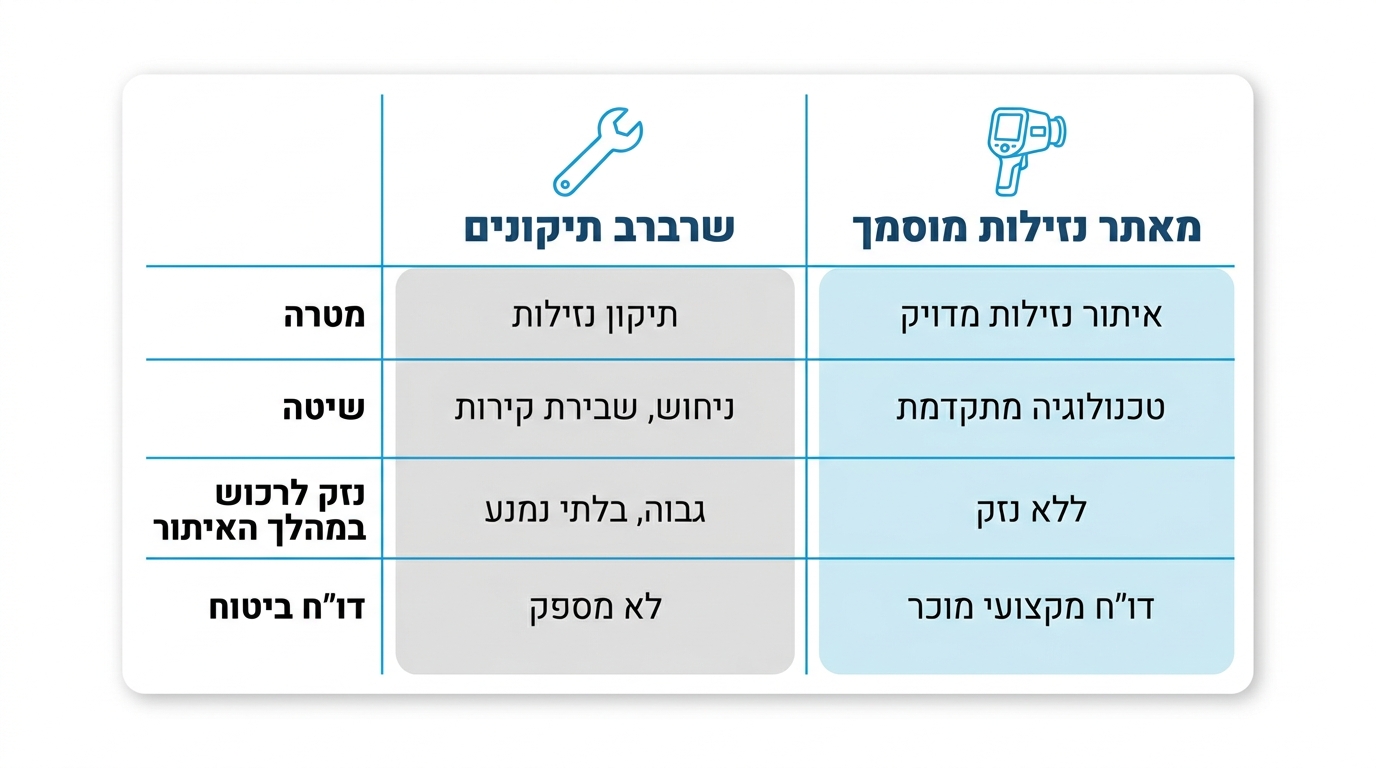 ההבדל בין אינסטלטור לבין מאתר נזילות מוסמך המשתמש בציוד מקצועי