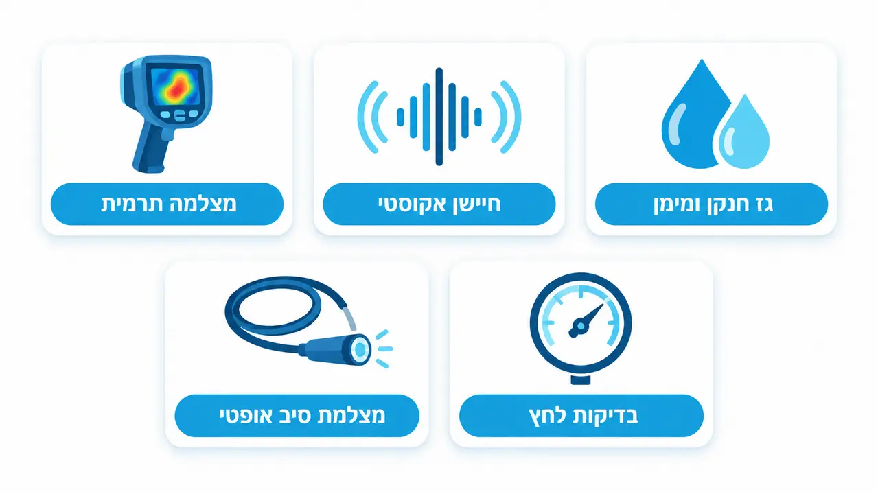 בדיקת איתור נזילות בשיטת אל הרס עם מצלמה תרמית וציוד מקצועי