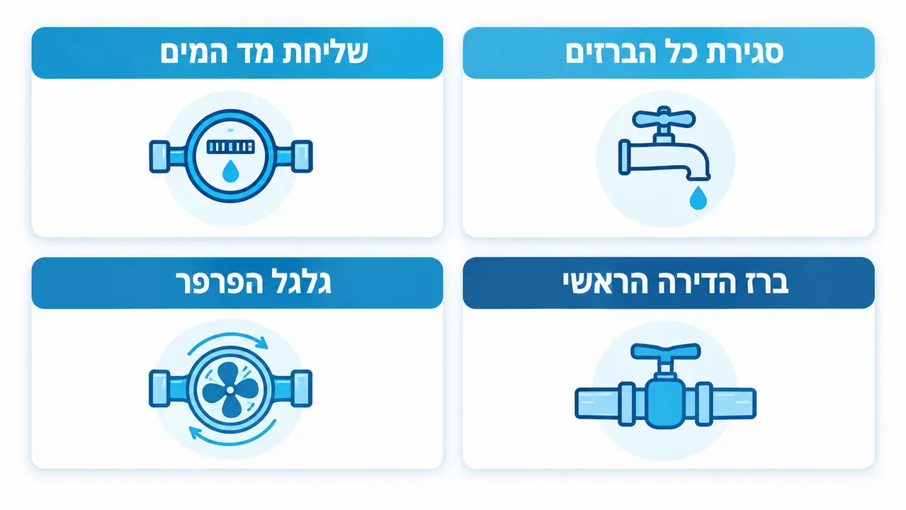 בדיקת מד מים ביתי לגילוי נזילות בלי הרס