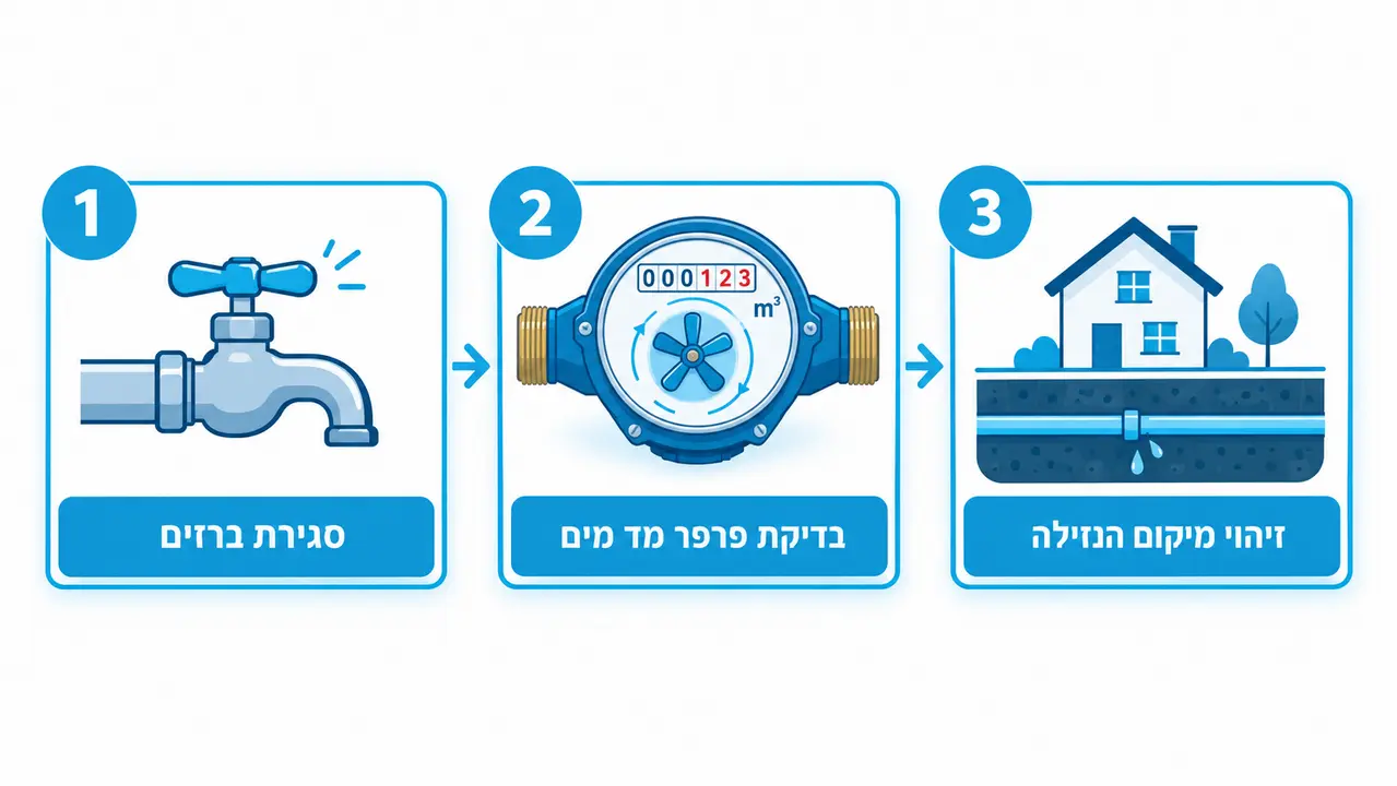 בדיקת מד המים הביתי כצעד ראשון בחשד לנזילה